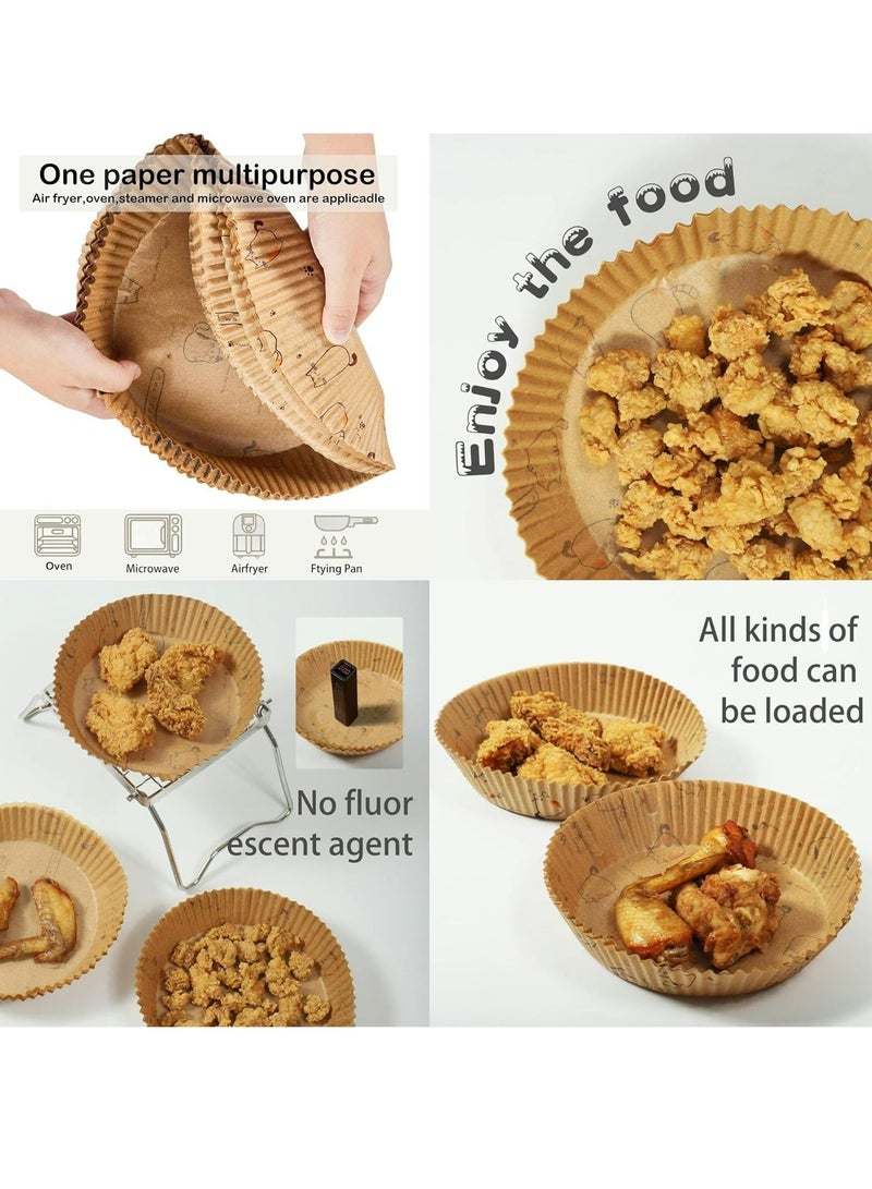 أوزيغالور 100 قطعة من بطانات الزبدة للقلاية الهوائية - ورق خَبز غير لاصق يمكن التخلص منه، ورق دائري للخبز من الدرجة الغذائية (20 سم/7.9 بوصة) - Image 4