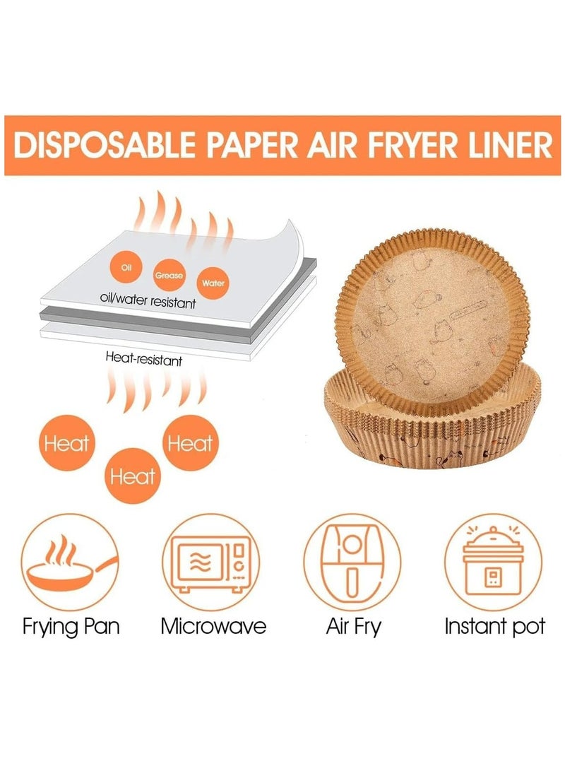 أوزيغالور 100 قطعة من بطانات الزبدة للقلاية الهوائية - ورق خَبز غير لاصق يمكن التخلص منه، ورق دائري للخبز من الدرجة الغذائية (20 سم/7.9 بوصة) - Image 3