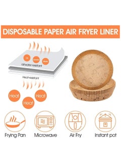 Oasisgalore 100pcs Brown Disposable Air Fryer Paper Liner  - Image 3