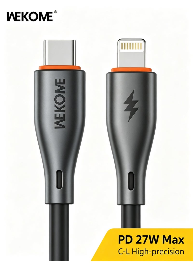 WEKOME 27W PD Fast Charging Cable 1M, PVC Thickened Cord 480Mbps Data Transfer Type-C to L，Compatible with mainstream devices, supports fast charging for various devices - Image 1