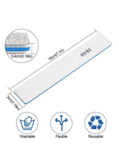 BLESWIN Nail File for Acrylic Nails 12pcs, 80/80 Grit Files Emery Boards, Jumbo Washable Thick Professional Square Nail File Manicure Tools for Nail Tech  - Image 3