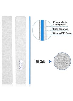 BLESWIN Nail File for Acrylic Nails 12pcs, 80/80 Grit Files Emery Boards, Jumbo Washable Thick Professional Square Nail File Manicure Tools for Nail Tech  - Image 2