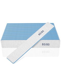 BLESWIN Nail File for Acrylic Nails 12pcs, 80/80 Grit Files Emery Boards, Jumbo Washable Thick Professional Square Nail File Manicure Tools for Nail Tech  - Image 1
