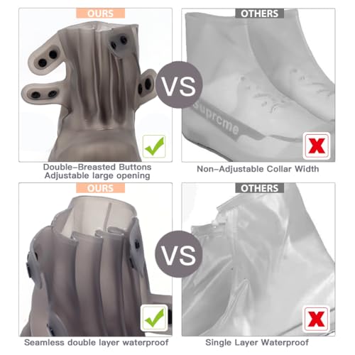 PALAY® Silicone Shoe Covers for Kids,Men,Women with Double-Breasted Anti-Slip and Waterproof Shoe Cover TPE Sole Wear-resistant and Reusable Shoes Cover for Rainy Season (for Size 10.5-11.5) - Image 4