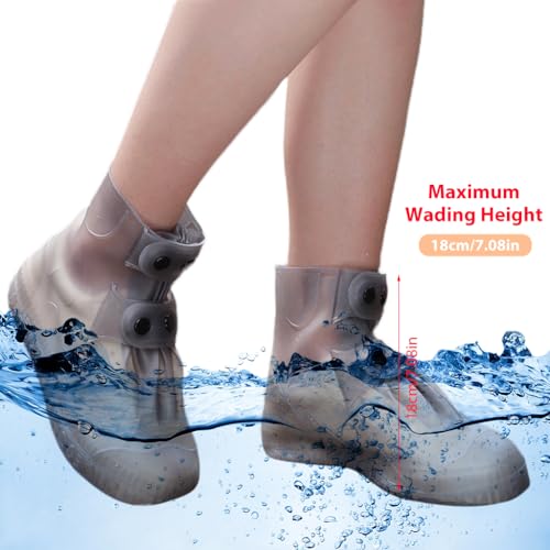 PALAY® Silicone Shoe Covers for Kids,Men,Women with Double-Breasted Anti-Slip and Waterproof Shoe Cover TPE Sole Wear-resistant and Reusable Shoes Cover for Rainy Season (for Size 10.5-11.5) - Image 5