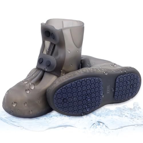 PALAY® Silicone Shoe Covers for Kids,Men,Women with Double-Breasted Anti-Slip and Waterproof Shoe Cover TPE Sole Wear-resistant and Reusable Shoes Cover for Rainy Season (for Size 10.5-11.5) - Image 1