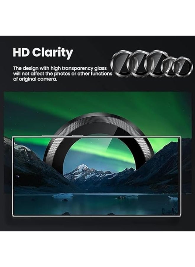 Camera Cover for Motorola Edge 50 Fusion - Ring Camera Lens Protector, Scratch-Resistant HD Clarity Ultra-Thin 9H Tempered Glass with Alloy Metal & Best Camera Protection - Black - Image 2