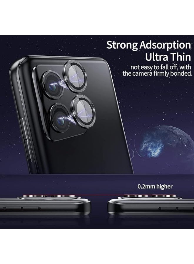 Camera Cover for Motorola Edge 50 Fusion - Ring Camera Lens Protector, Scratch-Resistant HD Clarity Ultra-Thin 9H Tempered Glass with Alloy Metal & Best Camera Protection - Black - Image 3