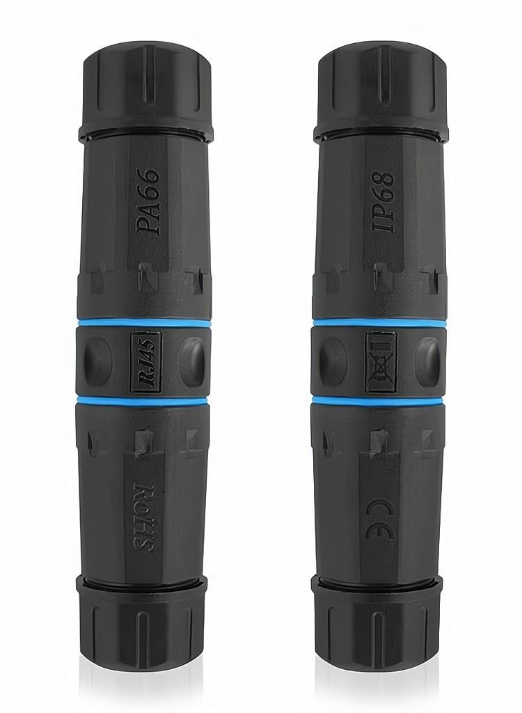 سيوسي مقرنة RJ45 مقاومة للماء ، IP67 IP68 محمية مقاومة للماء ، CAT5 / CAT5E / CAT6 أنثى إلى أنثى إيثرنت LAN موصل كابل شبكة مهايئ مزدوج الرأس خارجي LAN ، 2 عبوة  - Image 1