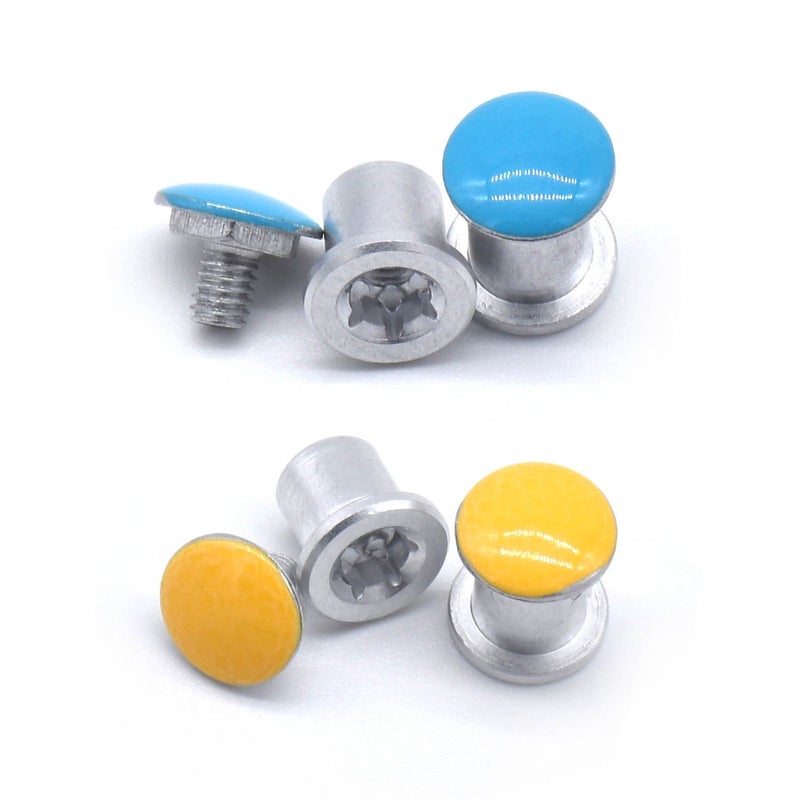 Generic HKUCO Replacement Blue/Yellow 2 pairs Screws Stainless Steel For Oakley Jawbone  - Image 1