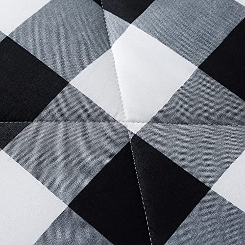 Caressma Buffalo Plaid Comforter Set King, Black White Grid Plaid Comforter Bedding Set for All Seasons, Classic Gingham Pattern Print Soft Microfiber 3 Pieces Comforter with Pillowcases - Image 5