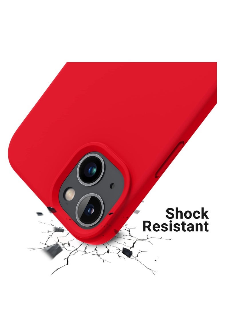 ten.tech Compatible with iPhone 15 Case, Liquid Silicone Case, Full Body Protective Cover, Shockproof, Slim Phone Case, Anti-Scratch Soft Microfiber Lining - Red - Image 2