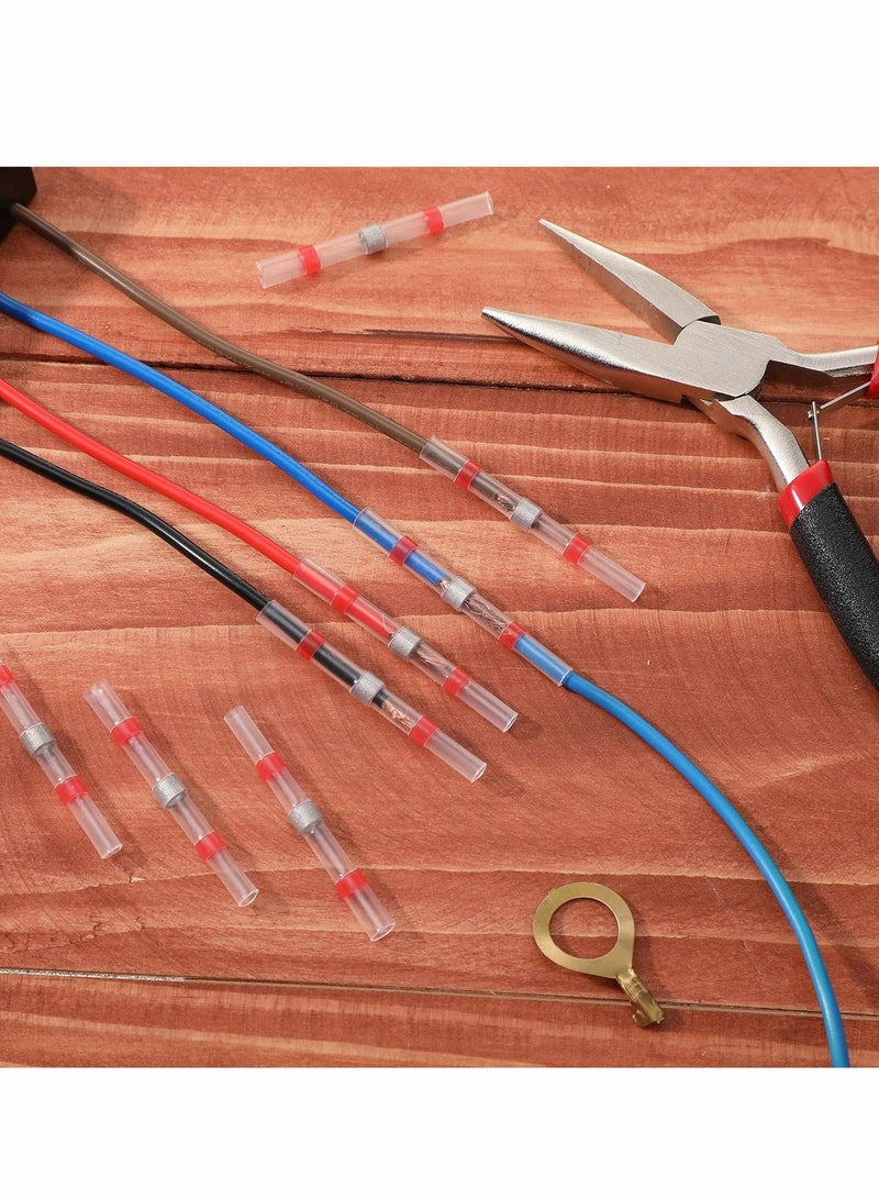 Excefore 22-18 AWG سلك لحام أحمر موصل حراري معزول مقاوم للماء 300 قطعة محطات أسلاك توصيل كهربائية معزولة مقاومة للماء محطات كهربائية للسيارات البحرية لمقطورة القارب ستيريو  - Image 5