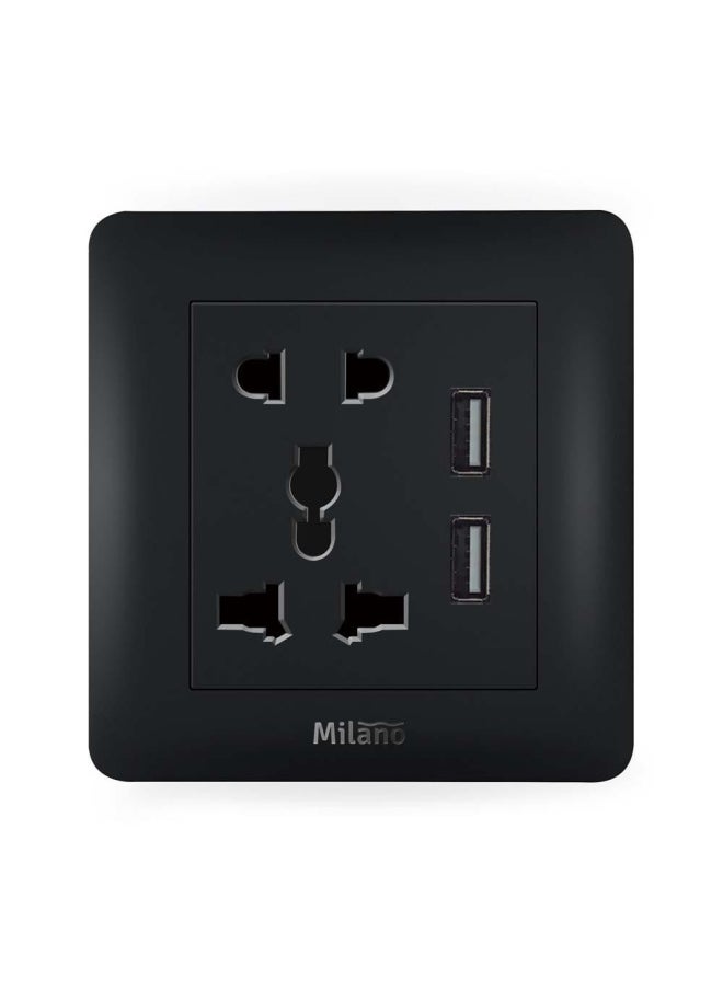 DANUBE HOME - Milano 16A Single Universal Socket With Dual Usb - Image 1