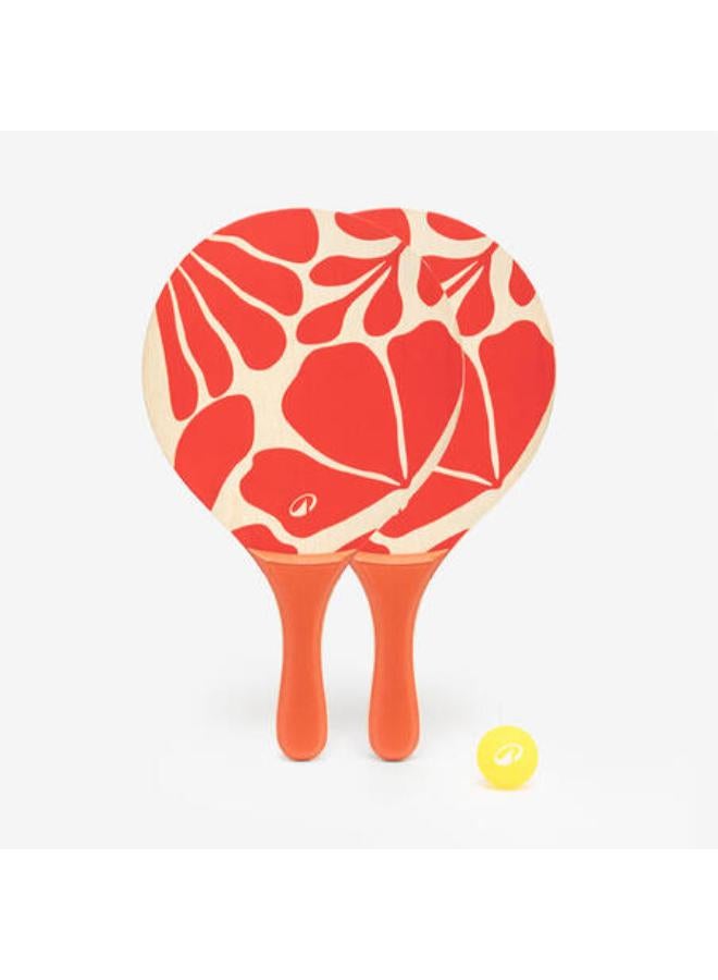 SANDEVER Beach Tennis Racket Set Woody Racket - Red - Image 1