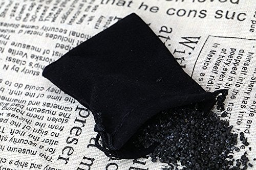 Mini Skater 50pcs Jewelry Velvet Cloth Pouch Black Drawstring Small Bags for Dice 2.75'' x 3.5'' - Image 3