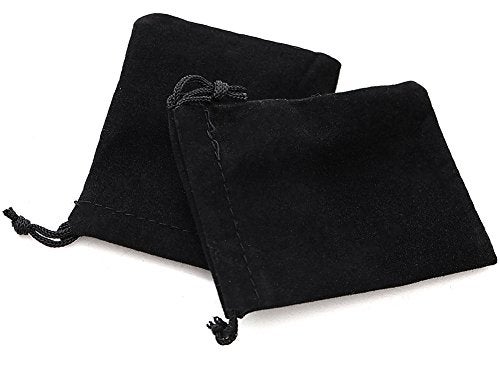 Mini Skater 50pcs Jewelry Velvet Cloth Pouch Black Drawstring Small Bags for Dice 2.75'' x 3.5'' - Image 5