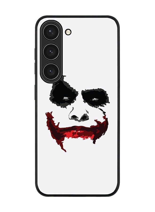 Stylizedd Rugged Black edge case for Samsung Galaxy S23 5G Slim fit Soft Case Flexible Rubber Edges Anti Drop TPU Gel Thin Cover - Joker Grin - Image 1