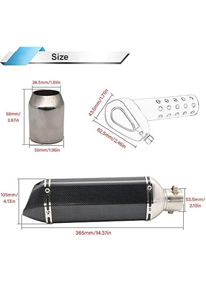 Arabest - Carbon Fiber Universal Slip-On Muffler for Motorcycle, Dirt Bike, Street Bike, Scooter, ATV Racing Pipes. - Image 1