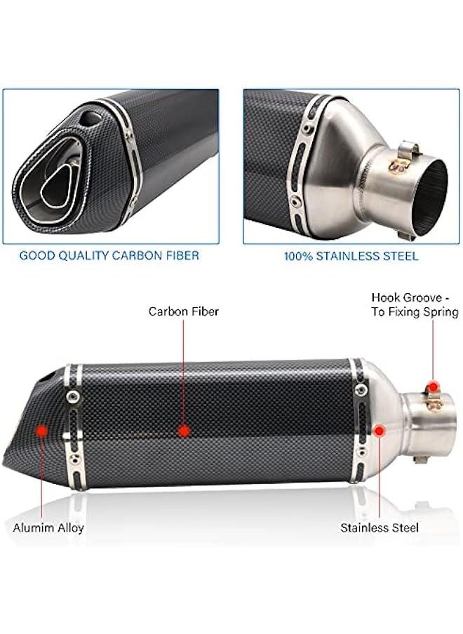 Arabest - Carbon Fiber Universal Slip-On Muffler for Motorcycle, Dirt Bike, Street Bike, Scooter, ATV Racing Pipes. - Image 1