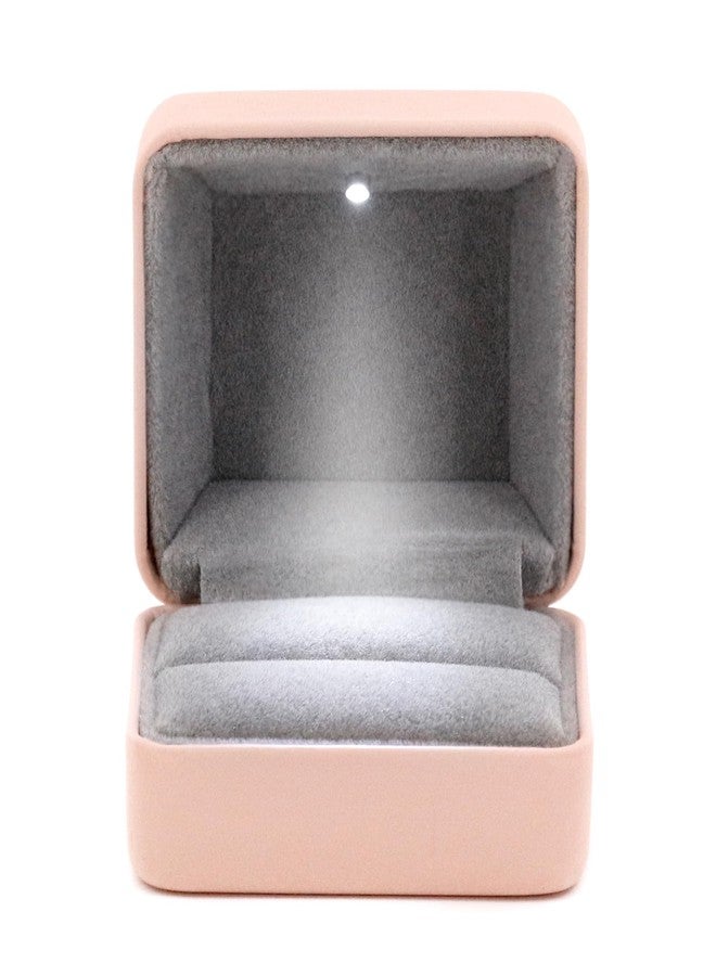 Naimo Square Engagement Ring Box Leather Ring Box with LED Light Jewelry Gift Box for Proposal Wedding Ceremony - Image 4