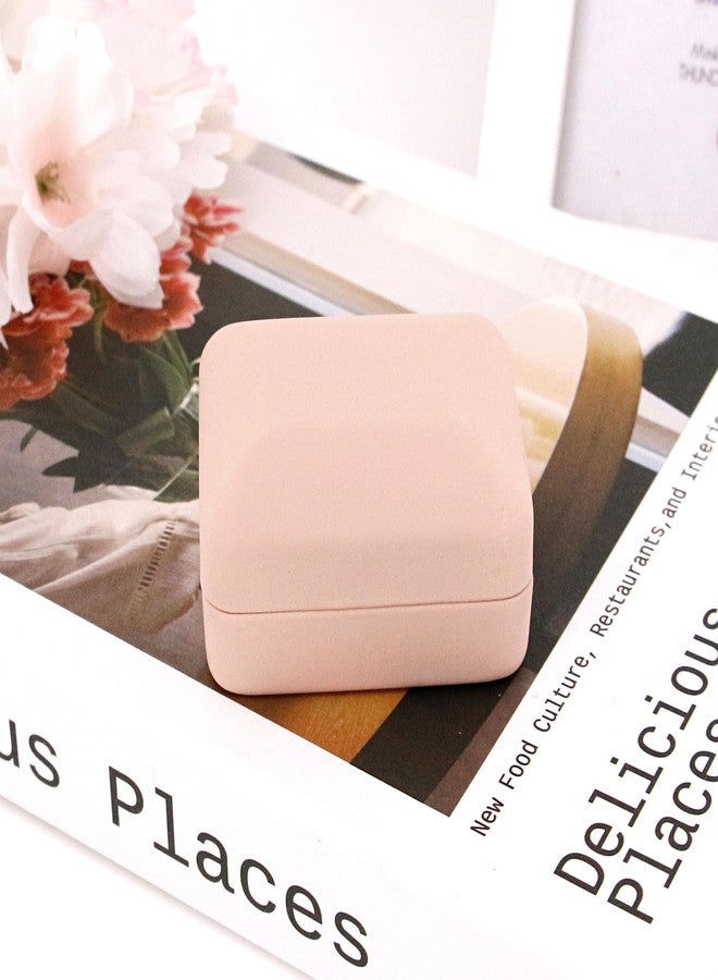 Naimo Square Engagement Ring Box Leather Ring Box with LED Light Jewelry Gift Box for Proposal Wedding Ceremony - Image 3