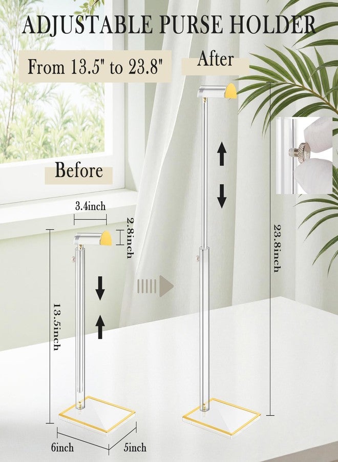 Jolboldy Acrylic Handbag Display Stand, 14"-24" Adjustable Purse Holder Clear Handbag Table Hanger Rack Purse Hanger Stand for Home Closet Store Boutique Counter - Image 4
