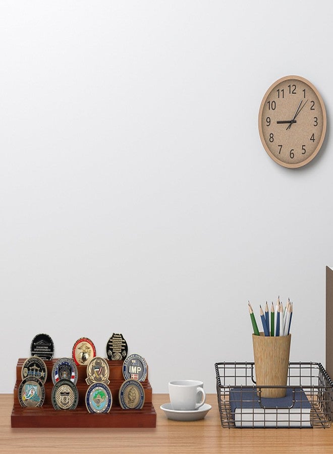 Samplife Challenge Coin Display Stand,Three-Tier Coin Rack Military Coins Display Holders Shelves,Wooden Army Collectible Coins Holder Case Holds 45-50 Coins Vacation Present - Image 5