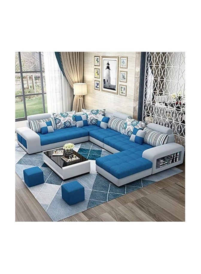 Ripple FURNITURE Simple Leisure  Fashion  Fabric Combination Living Room Sofa  Set Grey - Image 1
