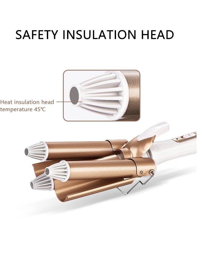 AROAQ Hair Curler, Triple Barrel Electric Hair Curler Iron, Fast Heating Curling Hair Rollers, Lightweight And Portable Hair Styler Waver, Easy To Use Hair Styling Tool For Women, (22mm) - Image 2