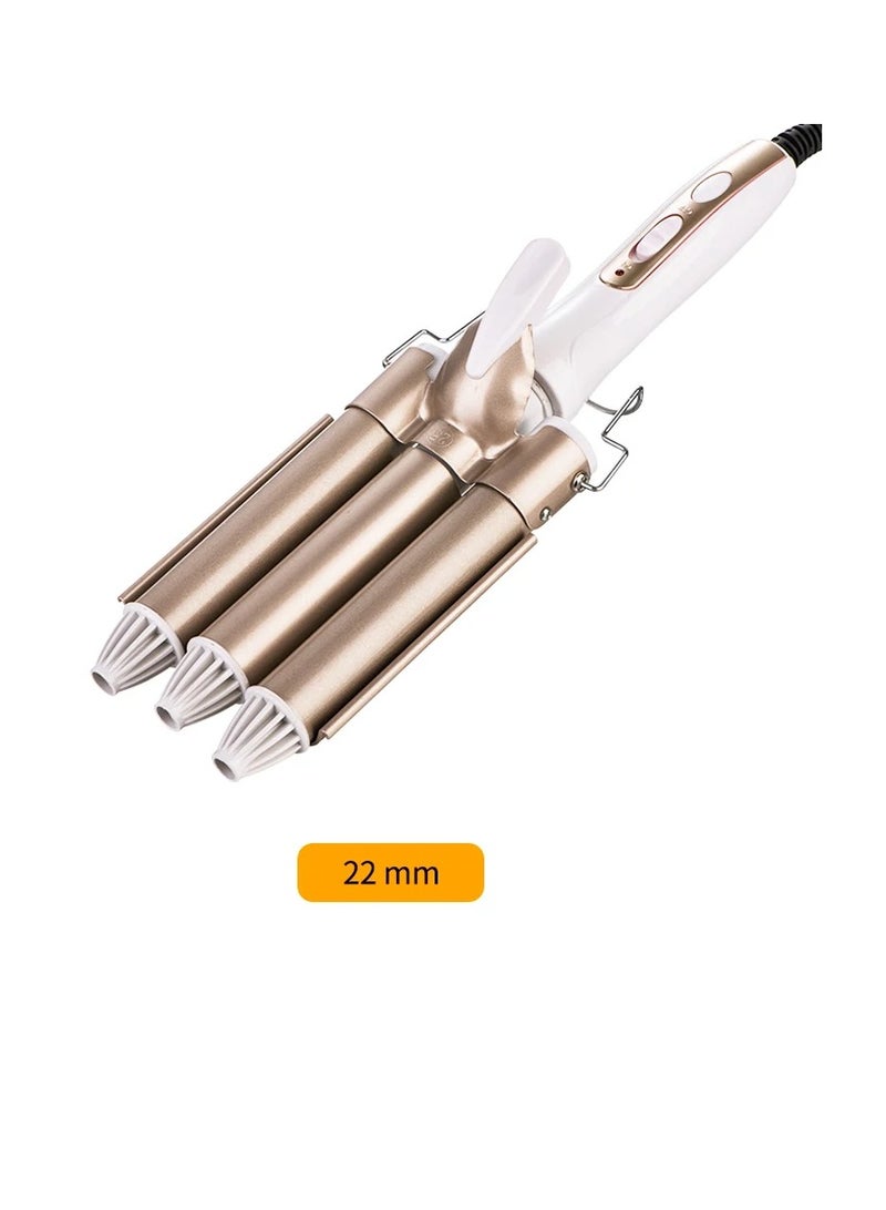 AROAQ Hair Curler, Triple Barrel Electric Hair Curler Iron, Fast Heating Curling Hair Rollers, Lightweight And Portable Hair Styler Waver, Easy To Use Hair Styling Tool For Women, (22mm) - Image 1