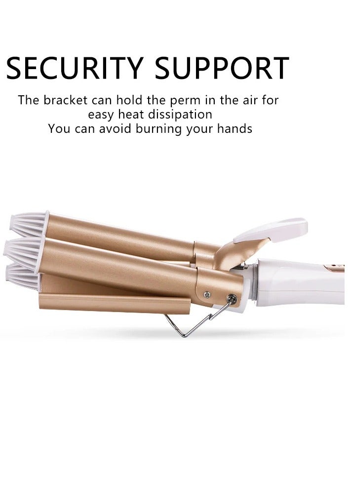 AROAQ Hair Curler, Triple Barrel Electric Hair Curler Iron, Fast Heating Curling Hair Rollers, Lightweight And Portable Hair Styler Waver, Easy To Use Hair Styling Tool For Women, (22mm) - Image 4