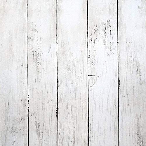 CiCiwind 39.37 ft x17.7 in White Wood Peel and Stick Wallpaper White Wall Paper Removable Vintage Wood Plank Contact Paper Self Adhesive Decorative Wall Covering Vinyl Film Roll - Image 1