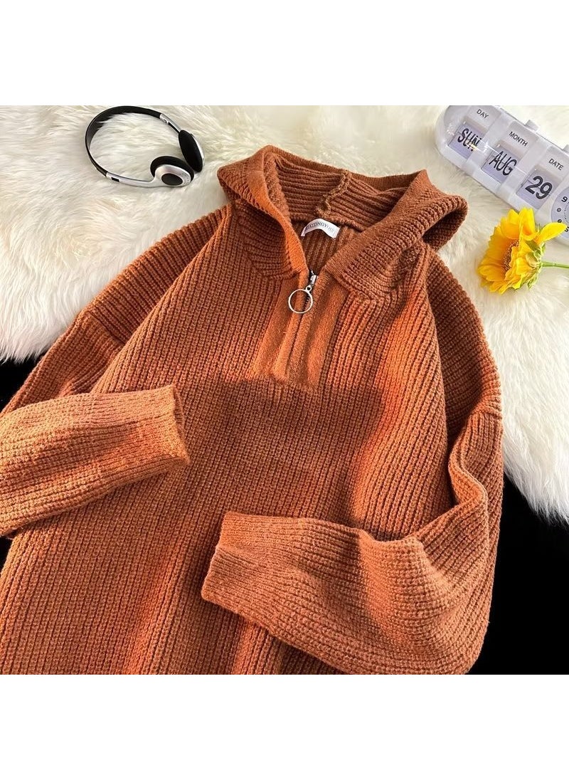 Generic - Mens Casual Pullover Hoodie Sweater Brown - Image 1