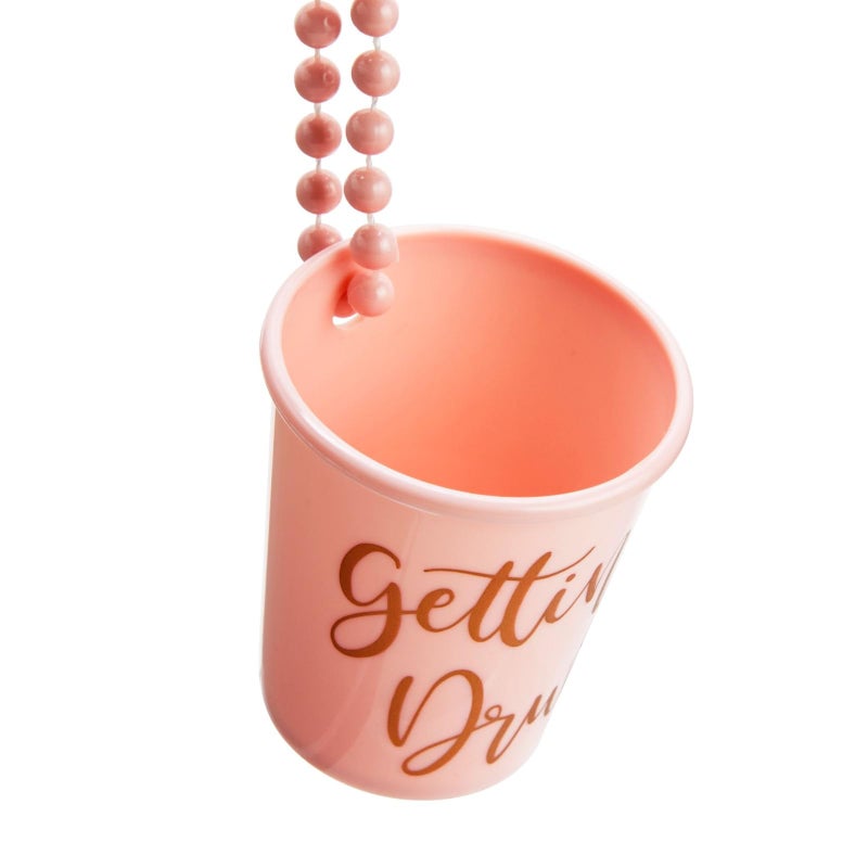 Sparkle and Bash Set of 12 Beaded Bachelorette Shot Glass Necklaces for Bridal Shower, White Bride Cup and Pink Bridesmaids Glasses, Gold Foil Design - Image 5