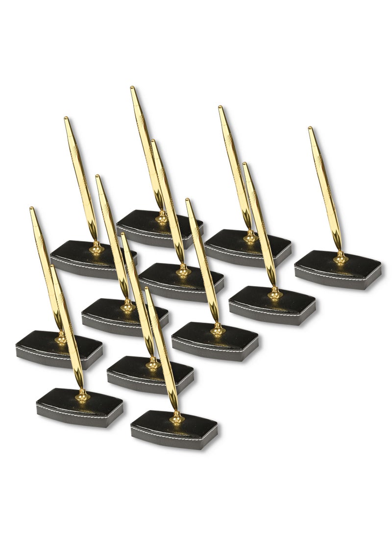 FIS - FIS Executive Conference Room Set of Bonded Leather Desk Blotter, Coaster and Pen Holder with Pen - Black - FSDSCONFRSETBK - Image 1