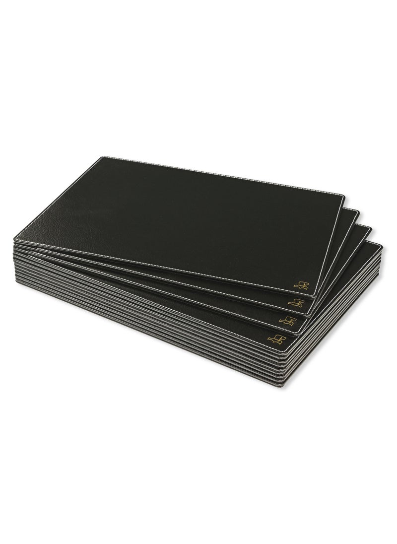 FIS - FIS Executive Conference Room Set of Bonded Leather Desk Blotter, Coaster and Pen Holder with Pen - Black - FSDSCONFRSETBK - Image 1