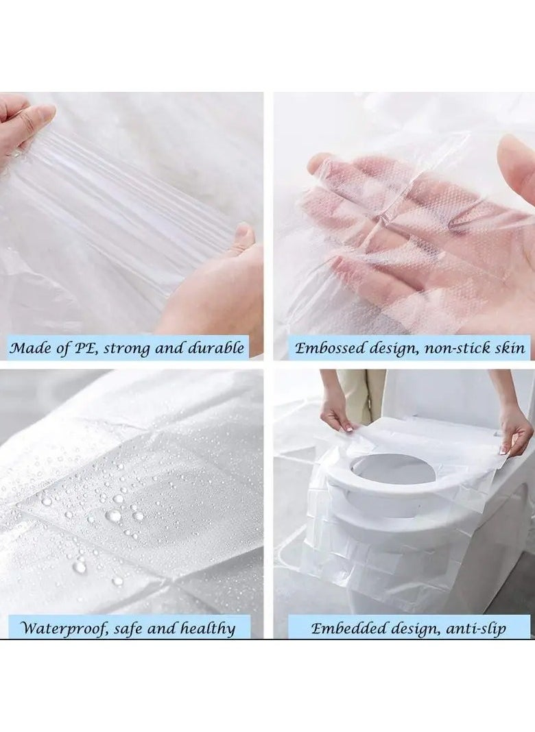 KITCHENOO 50pcs Disposable Toilet Seat Cover Maternity Thickened Waterproof Plastic Travel Toilet Seat Cover Dirtproof Household Hotel Cushion Paper  - Image 2