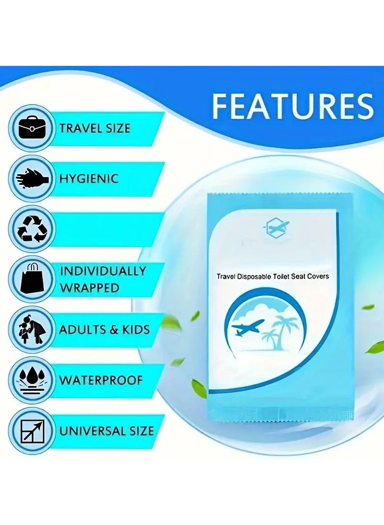 KITCHENOO 50pcs Disposable Toilet Seat Cover Maternity Thickened Waterproof Plastic Travel Toilet Seat Cover Dirtproof Household Hotel Cushion Paper  - Image 4