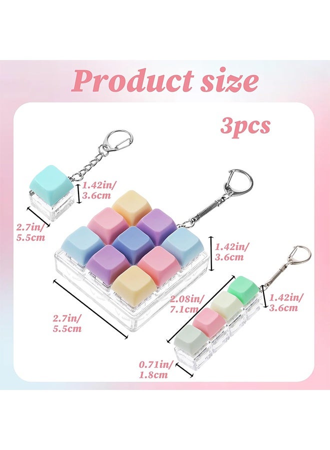 Ba Love 3 Pcs Keyboard Fidget Toys, with Keychain, Mechanical Keyboard, Suitable for Adults to Relieve Stress and Pass The Time (3 Styles) - Image 2
