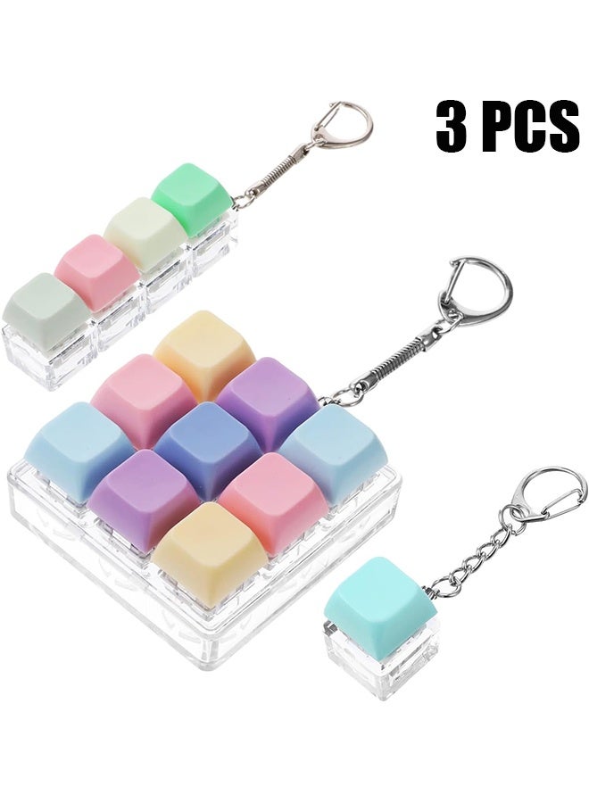 Ba Love 3 Pcs Keyboard Fidget Toys, with Keychain, Mechanical Keyboard, Suitable for Adults to Relieve Stress and Pass The Time (3 Styles) - Image 1