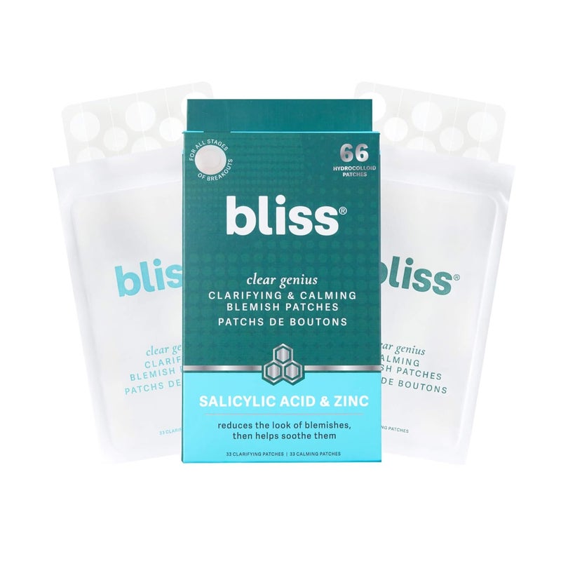 Bliss Clear Genius Blemish Patches  Salicylic Acid  Zinc for Fast Relief  Prevention Clarifying Spot Treatment  1 Pack