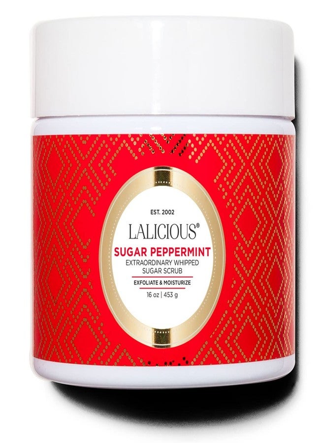 LaLicious Sugar Peppermint Extraordinary Whipped Sugar Scrub - Cane Sugar Body & Foot Scrub, Exfoliating & Moisturizing Skin Care with Coconut Oil & Honey, No Parabens (16oz) - Image 1