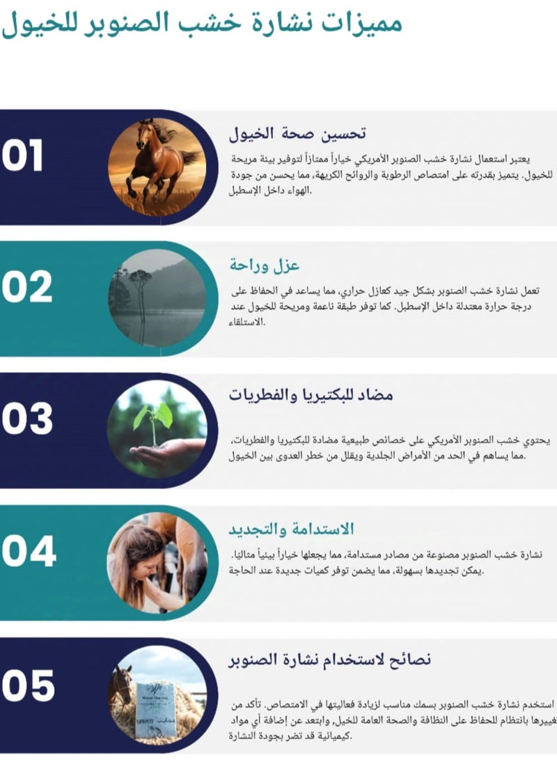 نشارة خشب للخيول والحيوانات الأليفة  20 كيلو غرام من نشارة خشب الصنوبر الأمريكي - Image 3