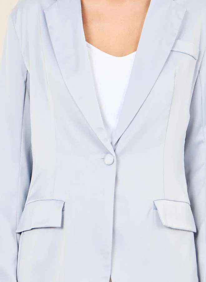 Styli Satin Single Breasted Regular Fit Blazer