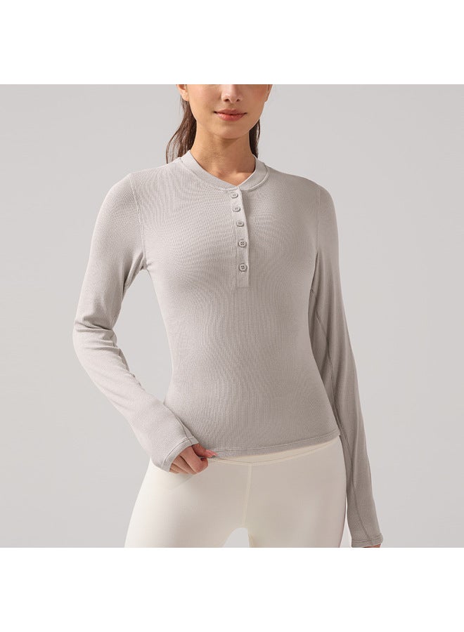 Sports Long-sleeved Yoga Fitness Women's Running Outdoor Breathable Pilates Training Top Yoga Wear T-shirt