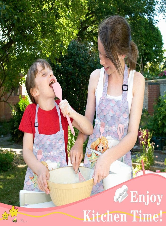 ديبولار مآزر أطفال من ديبولار للبنات الصغيرات، مزودة بجيوب، مناسبة للطبخ والخبز والرسم والحرف اليدوية والفنون والبستنة، قابلة للتعديل - Image 4