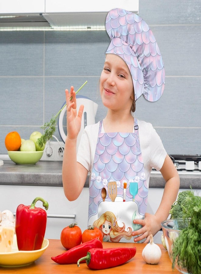 ديبولار مآزر أطفال من ديبولار للبنات الصغيرات، مزودة بجيوب، مناسبة للطبخ والخبز والرسم والحرف اليدوية والفنون والبستنة، قابلة للتعديل - Image 2