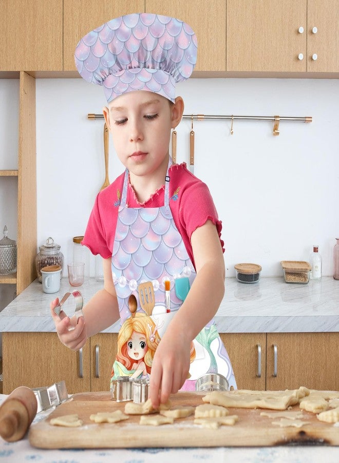 ديبولار مآزر أطفال من ديبولار للبنات الصغيرات، مزودة بجيوب، مناسبة للطبخ والخبز والرسم والحرف اليدوية والفنون والبستنة، قابلة للتعديل - Image 3