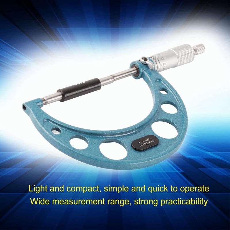 ZKEOOIVAt45q21emdb 14 Portable Stainless Steel Outside Micrometer With Wrench 0 01mm Accurate Thickness Measuring Tool - Image 5